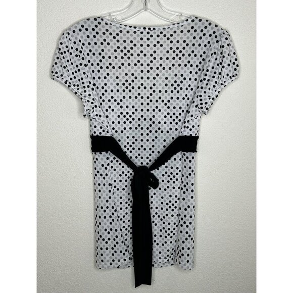 Vintage Maurices Top Womens Large Y2K Babydoll Polka Dot Short Sleeve Tie Back L - Picture 2 of 8